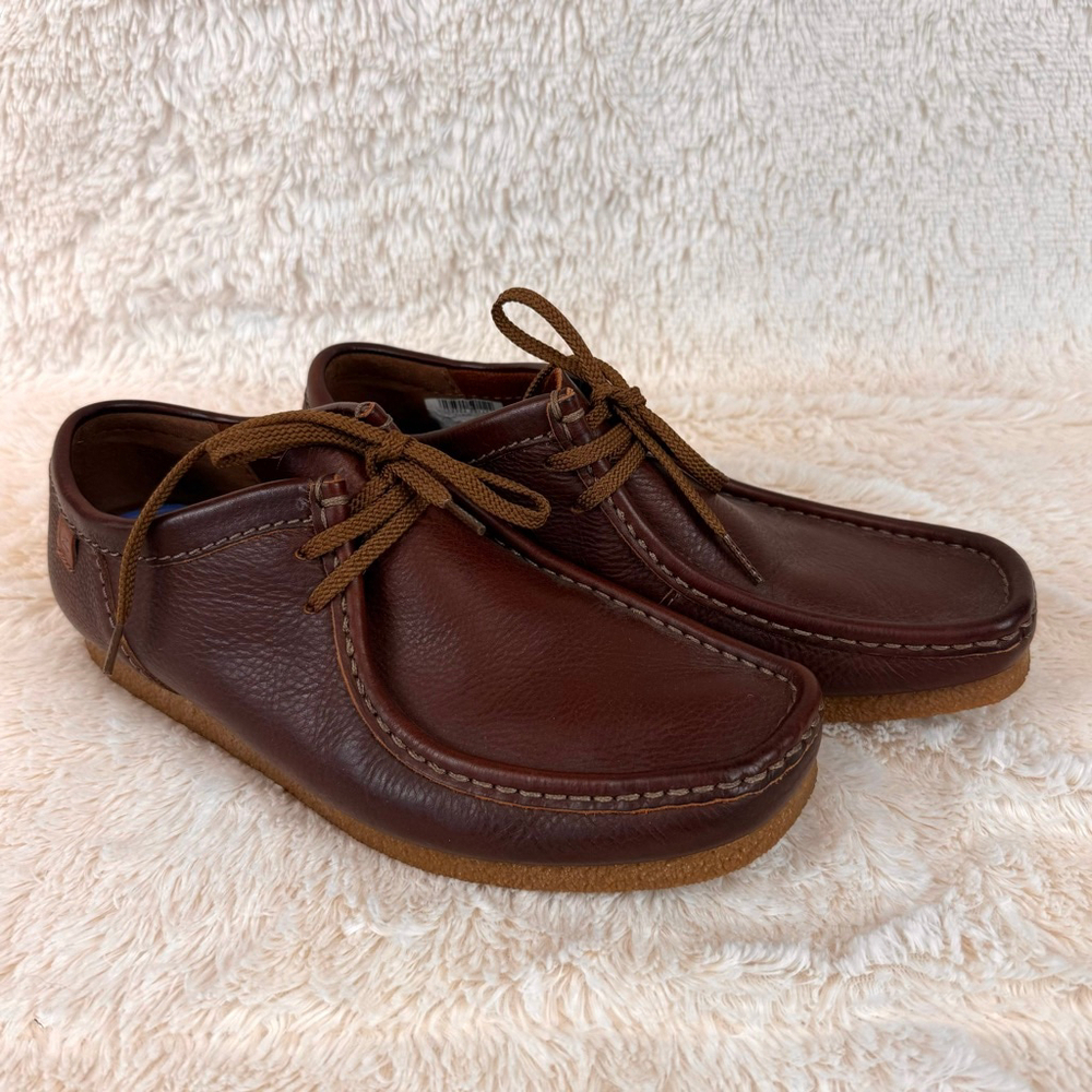 Clarks Wallabee brown leather lace up shoes-9